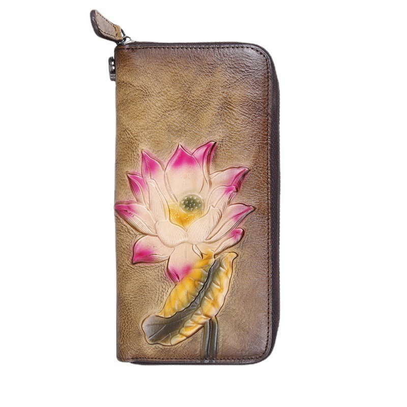 Vintage Lotusblüten Geldbörse